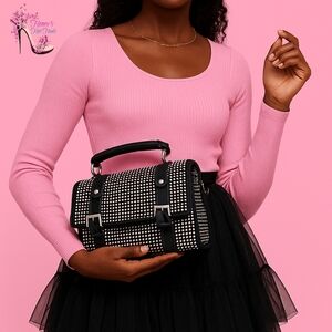 NWT Black Studded Handbag